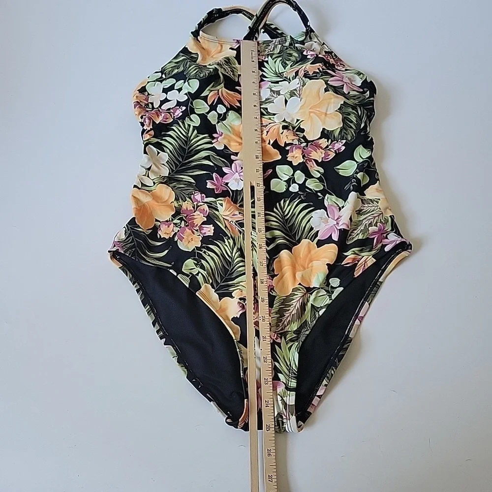 Hurley One Piece Swimsuit Large Floral UPF 50+NEW Beach Hawaiian Resort Tropical